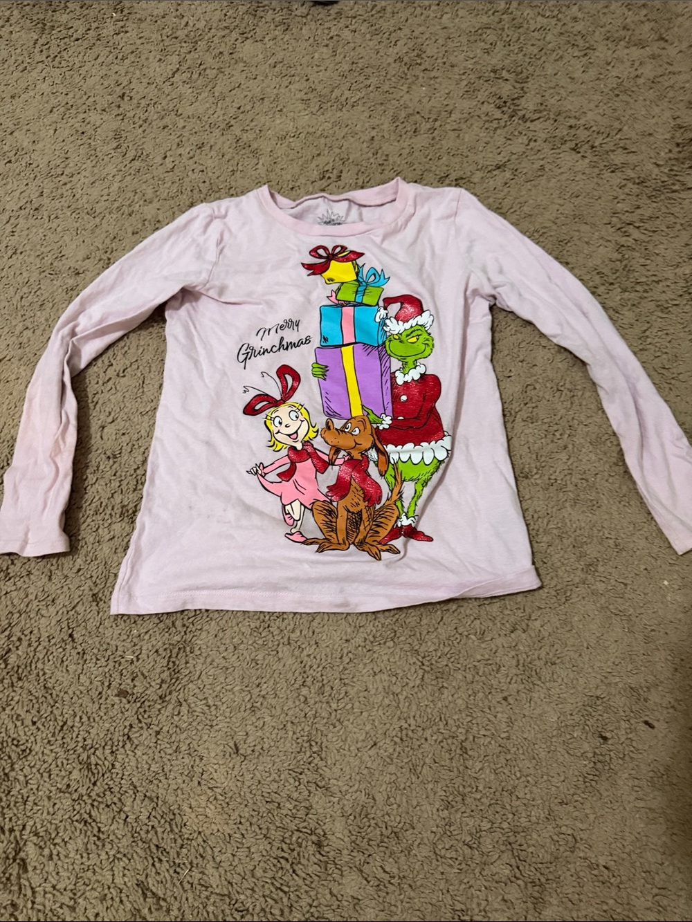 Girls' Pink Grinch Long-Sleeve Top